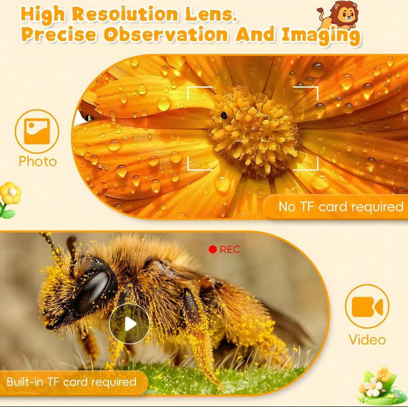 Children'S Handheld Microscope 2-Inch IPS Screen 1000X Magnification HD LED Lighting Mini Microscope Brings Educational Fun