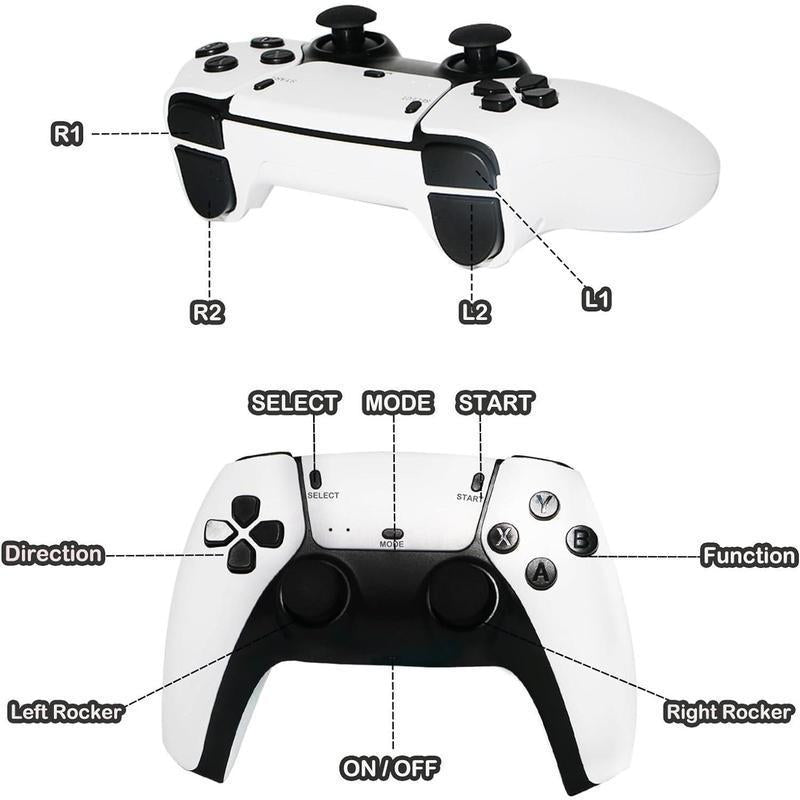 Family Retro Game Console Suitable for All Ages, Includes 2000+ Games, 2 Wireless Controllers, 4K Ultra-High-Definition Output.