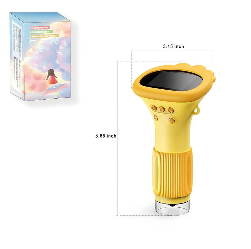 Children'S Handheld Microscope 2-Inch IPS Screen 1000X Magnification HD LED Lighting Mini Microscope Brings Educational Fun